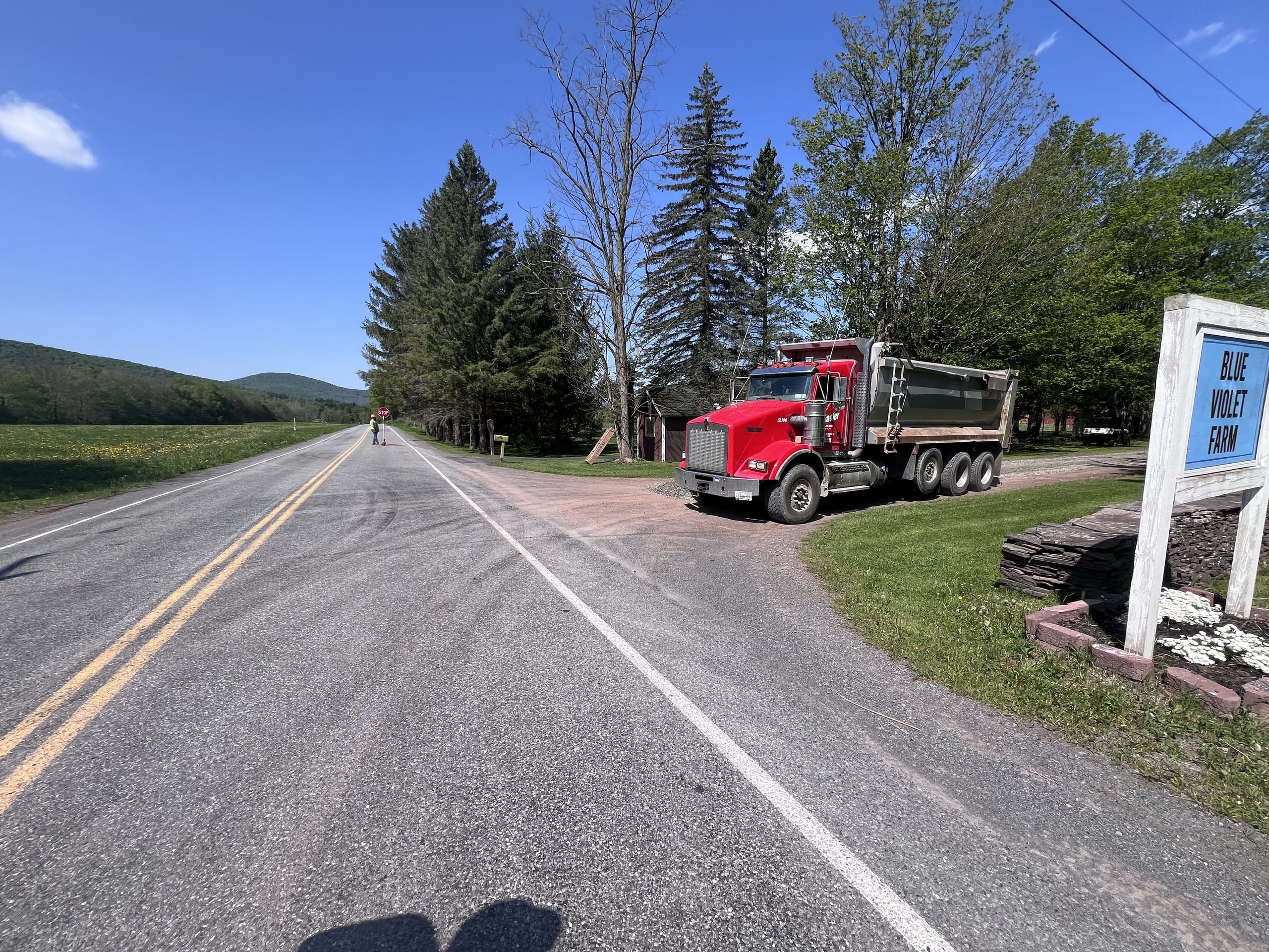 Ashridge Estate farm road entrance — approach drive and gated access, South Kortright, New York