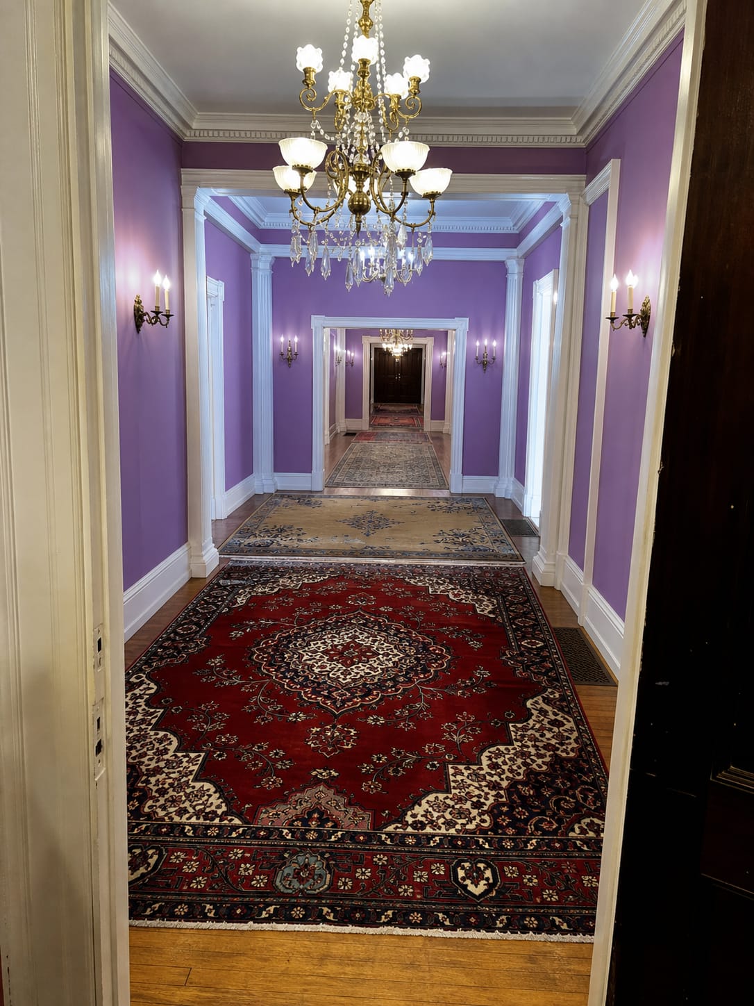 Ashridge mansion purple enfilade hallway